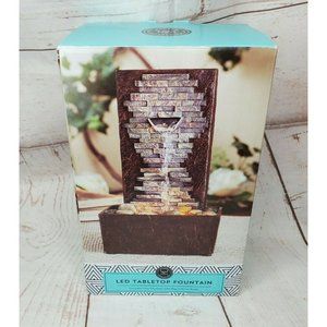 Modern Expressions LED Waterfall Fountain Modern Home Décor Lights Up Office